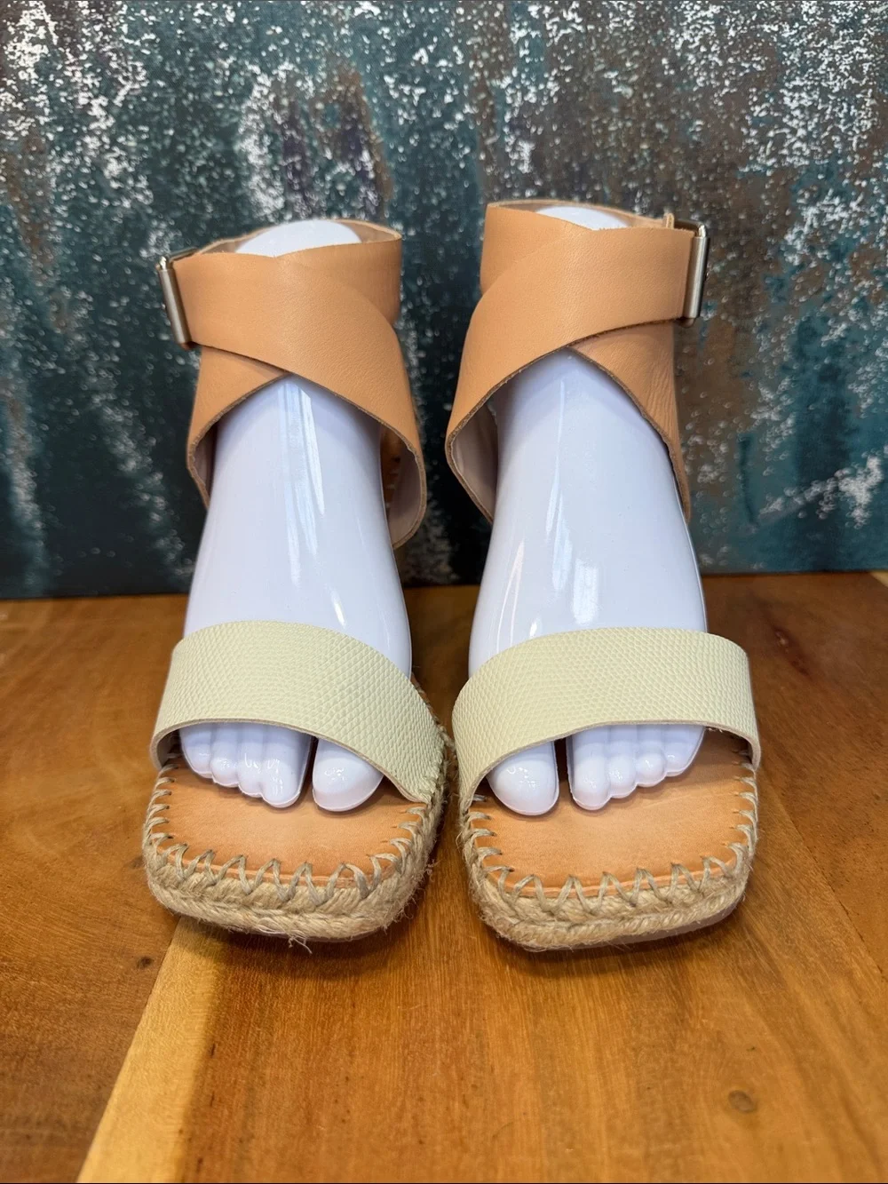 Dolce Vita 2010’s Coastal‎ Boho Tan/Cream Espadrille Wedges Size 10 (VGUC)